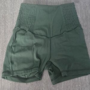 Aerie Forest Green High-Waisted Shorts XXS